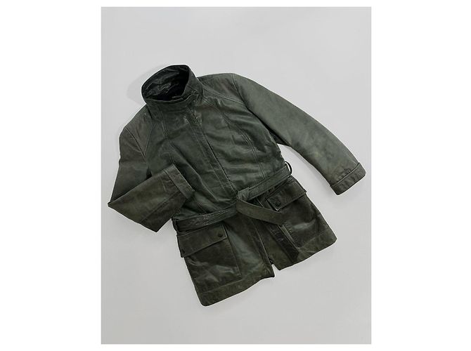 Trussardi Jeans Lederjacke in Dunkelgrün - Ansicht 5
