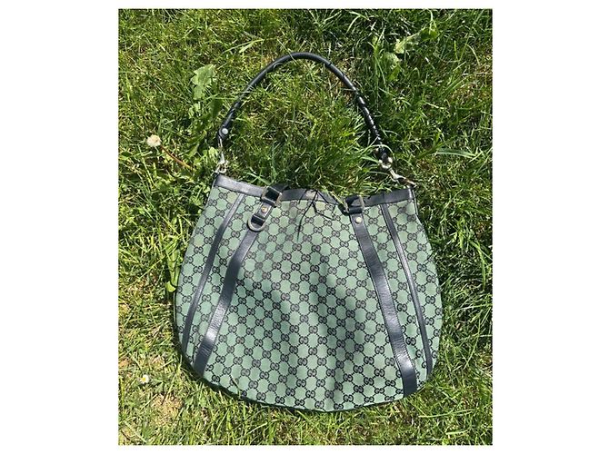 Borsa Gucci GG Supreme Abbey in tela verde Nero - vista 2