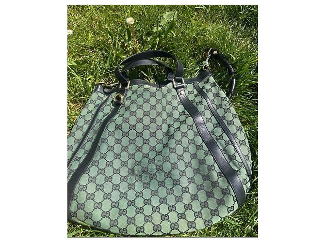 Borsa Gucci GG Supreme Abbey in tela verde Nero - vista 3