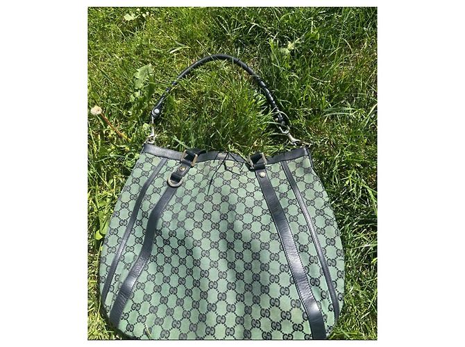 Borsa Gucci GG Supreme Abbey in tela verde Nero - vista 4