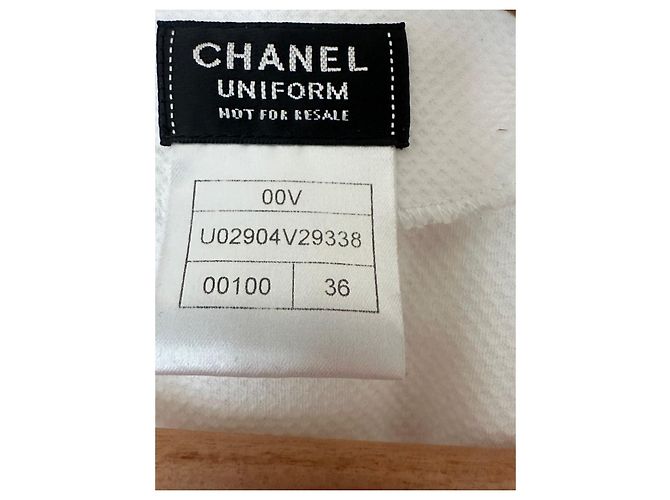 Chanel Uniform Giacca Bianca con Zip Nero Bianco - vista 11
