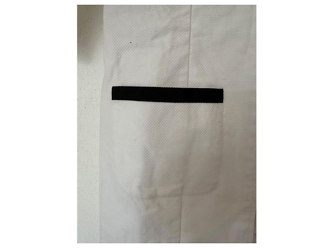 Chanel Uniform Giacca Bianca con Zip Nero Bianco - vista 2
