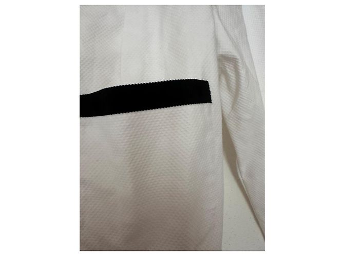 Chanel Uniform Giacca Bianca con Zip Nero Bianco - vista 4