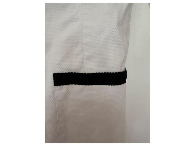 Chanel Uniform Giacca Bianca con Zip Nero Bianco - vista 5