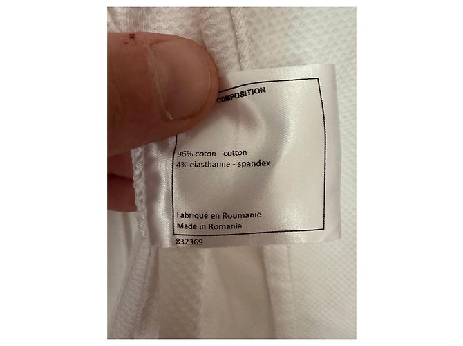 Chanel Uniform Giacca Bianca con Zip Nero Bianco - vista 9