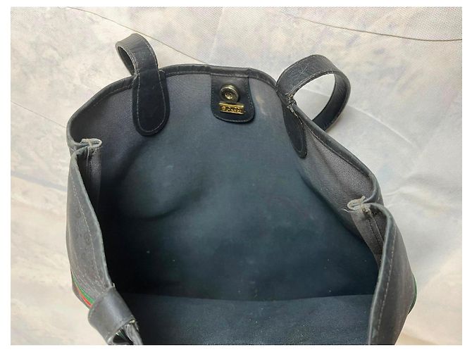 Borsa Tote Gucci Monogram GG Nero Rosso Verde - vista 13
