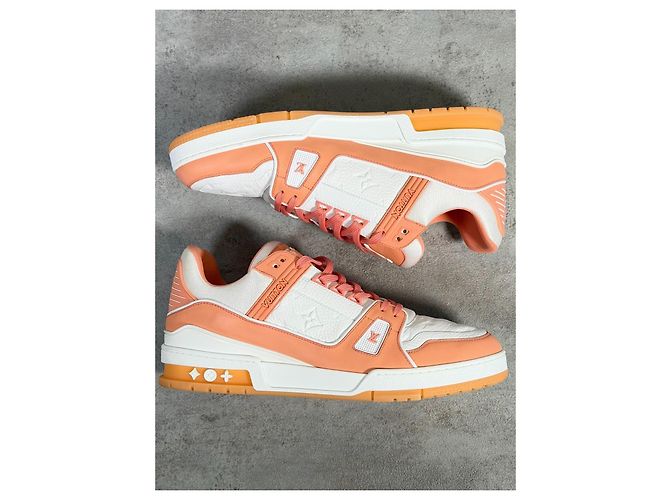 Louis Vuitton LV Trainer Pink Corail Monogram Rosa Bianco Corallo - vista 4