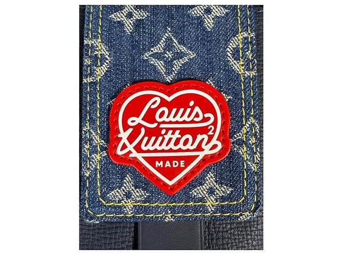 Louis Vuitton x NIGO Double Phone Pouch Denim Monogram Bleu M81060 Monogramme - vue 5