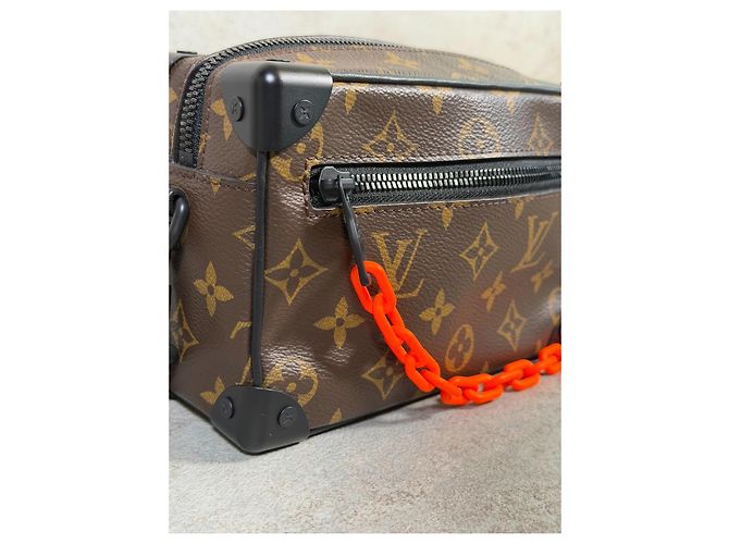Louis Vuitton Mini Soft Trunk M44480 Monogram Canvas Catena Arancione SS19 Marrone Monogramma - vista 3
