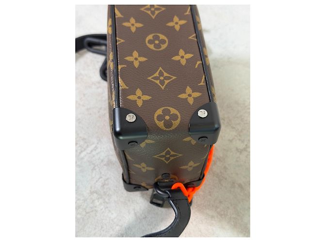 Louis Vuitton Mini Soft Trunk M44480 Monogram Canvas Catena Arancione SS19 Marrone Monogramma - vista 9