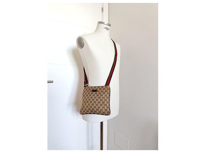 Borsa a tracolla Gucci Monogram GG Supreme Marrone Beige - vista 13