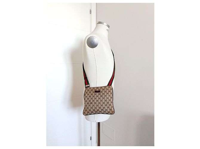 Borsa a tracolla Gucci Monogram GG Supreme Marrone Beige - vista 14