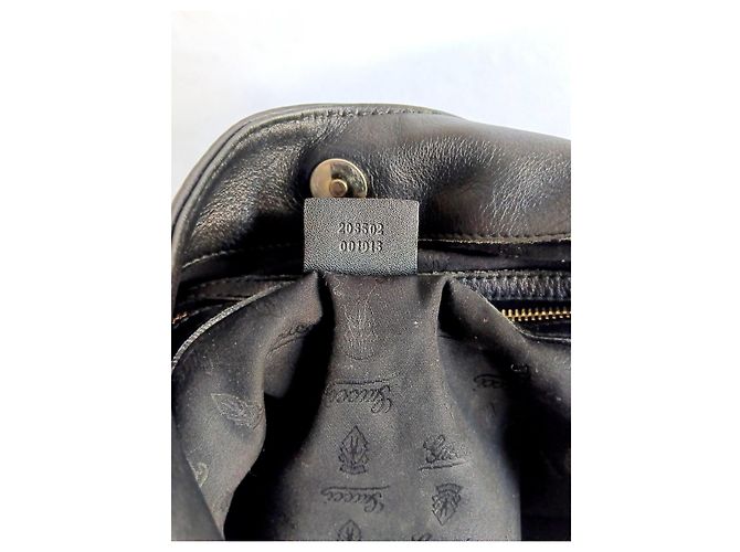 Bolsa de ombro Gucci couro preto monograma GG - vista 11
