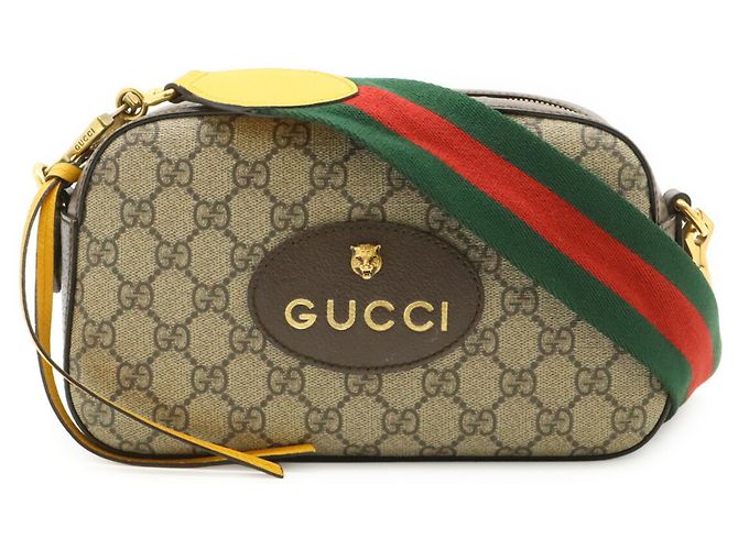 Borsa Gucci GG Small Supreme Neo Marrone Rosso Beige Verde Giallo - vista 2