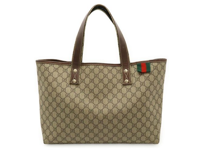 Borsa Tote Gucci GG Supreme Sherry Line Marrone Beige - vista 2