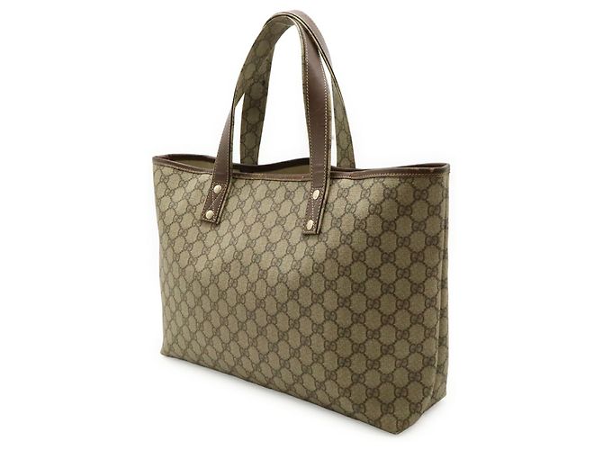 Borsa Tote Gucci GG Supreme Sherry Line Marrone Beige - vista 3