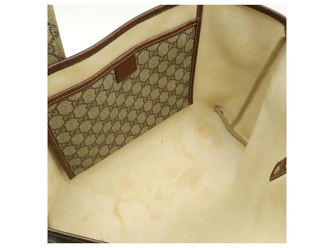 Borsa Tote Gucci GG Supreme Sherry Line Marrone Beige - vista 7