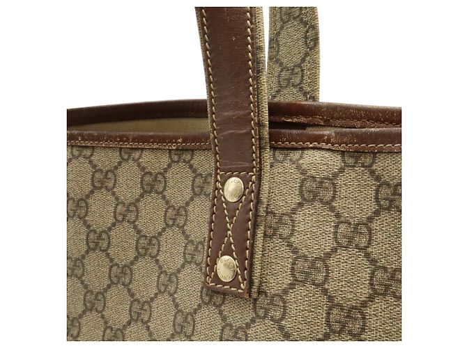 Borsa Tote Gucci GG Supreme Sherry Line Marrone Beige - vista 8