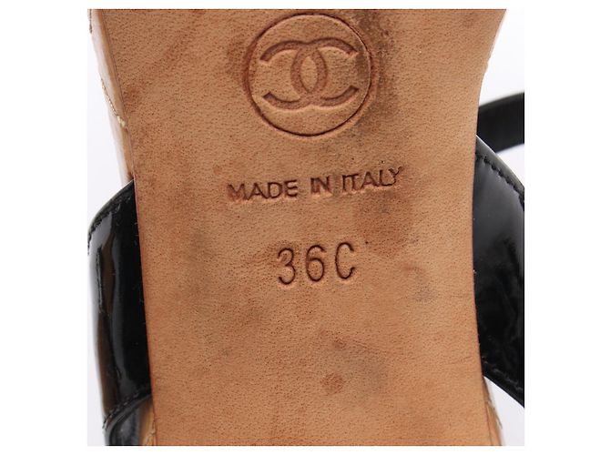 Timeless Sandali Chanel Coco Mark in pelle vernice Nero - vista 6
