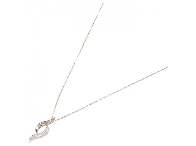 Autre Marque Collana in oro rosa K10 e diamanti - vista 2