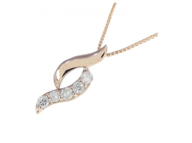 Autre Marque Collana in oro rosa K10 e diamanti - vista 3