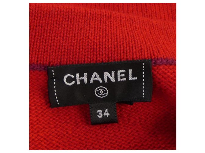 Cárdigan de cachemira Chanel Roja Púrpura - vista 5