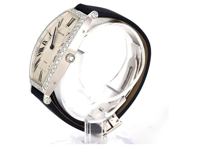 Reloj Cartier Tonneau en oro blanco Plata - vista 2