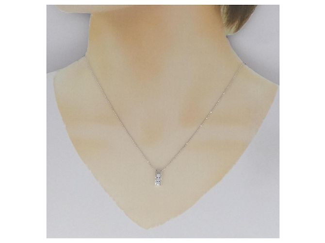Autre Marque Collana con diamante K14WG Argento - vista 6