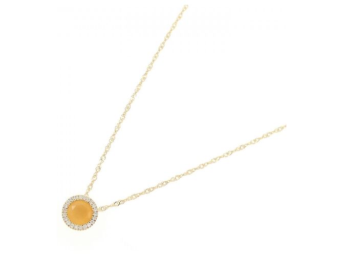 Autre Marque Colar de Pedra da Lua Au750 e Diamantes Dourado - vista 2