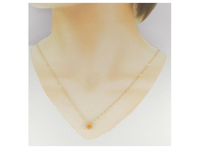 Autre Marque Colar de Pedra da Lua Au750 e Diamantes Dourado - vista 6