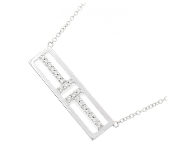 Tiffany & Co. Horizontaler Diamantbar Au750 Weißgold Halskette - Ansicht 3