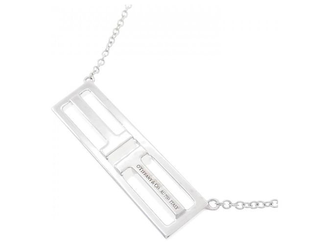 Tiffany & Co. Horizontaler Diamantbar Au750 Weißgold Halskette - Ansicht 4