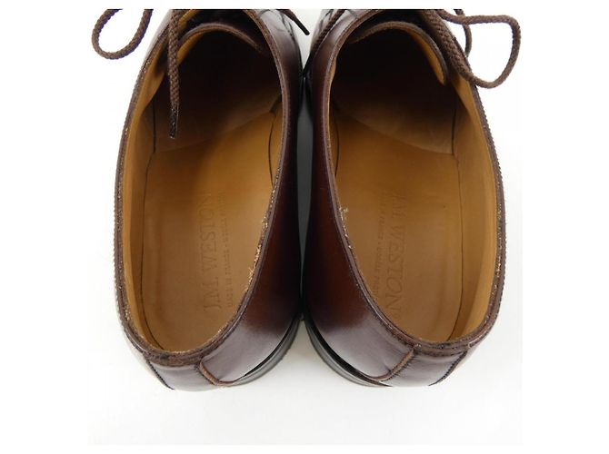 Autre Marque J.M.WESTON 598 Scarpe eleganti in pelle Half Hunt Marrone - vista 6