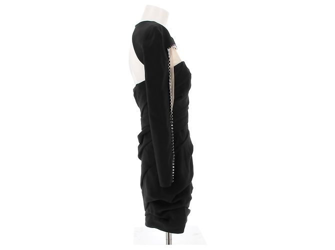 Alexander Wang Schwarzes kurzes Kleid mit Strass - Ansicht 3