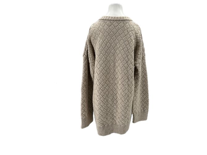 Autre Marque Jersey de lana con botones de flores Beige - vista 2