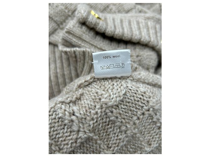 Autre Marque Jersey de lana con botones de flores Beige - vista 5