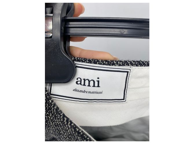 Ami Pantalón recto de lana Gris - vista 3