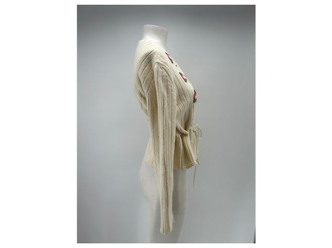 Rouje Weißer Cardigan mit Blumenmuster - Ansicht 3