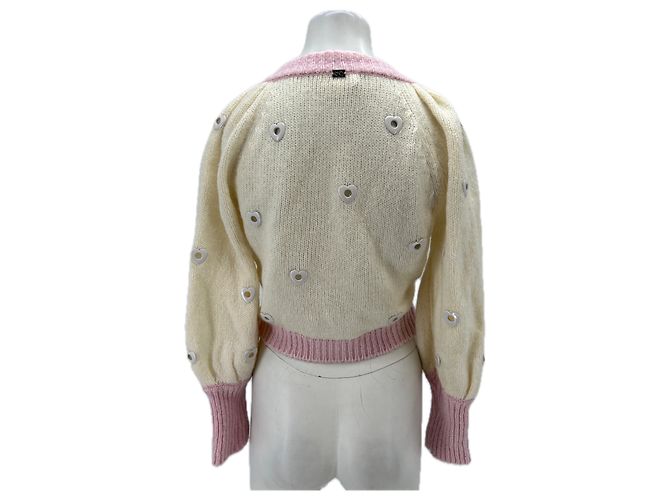 Autre Marque Cardigan in Creme und Rosa Weiß - Ansicht 2