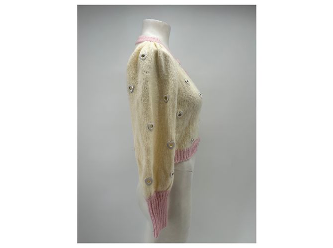 Autre Marque Cardigan in Creme und Rosa Weiß - Ansicht 3