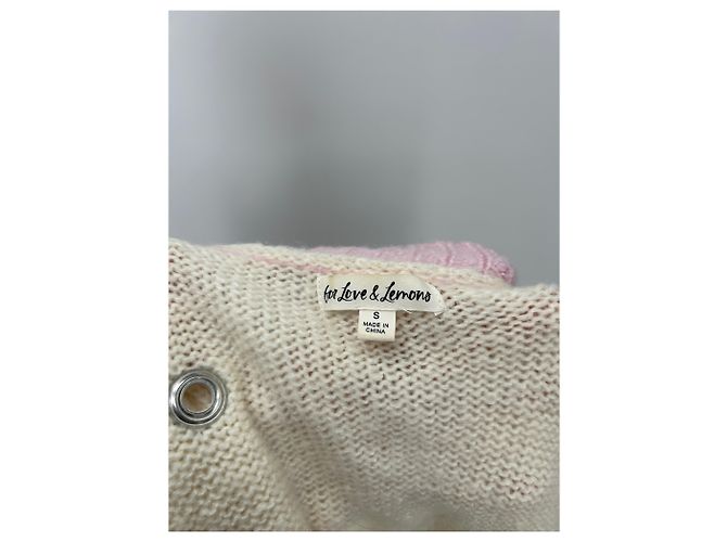 Autre Marque Cardigan in Creme und Rosa Weiß - Ansicht 5