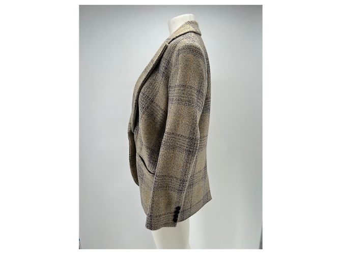 Ba&Sh Check Wool Blazer Beige - view 4
