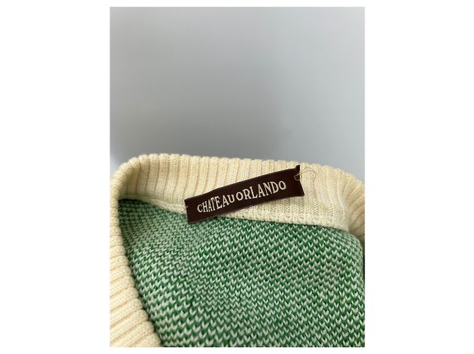 Autre Marque Colete sem mangas creme e verde Branco - vista 3
