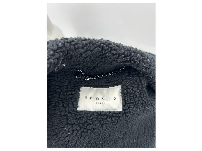 Chaqueta de piel de lana negra Sandro M Negro - vista 3