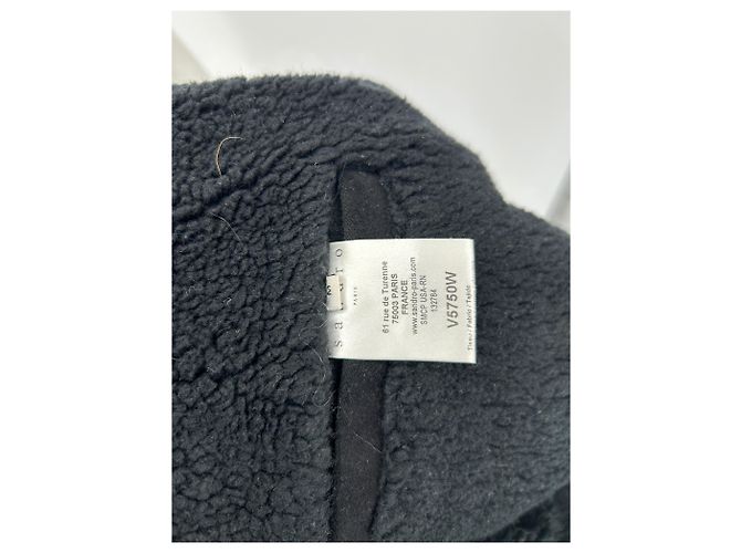 Chaqueta de piel de lana negra Sandro M Negro - vista 4
