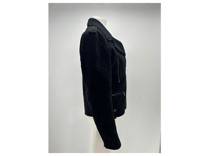 Chaqueta de piel de lana negra Sandro M Negro - vista 6