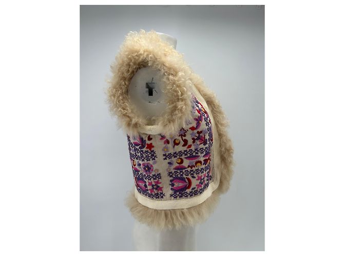 Antik Batik Shearling Jacke Weiß Wolle S - Ansicht 3
