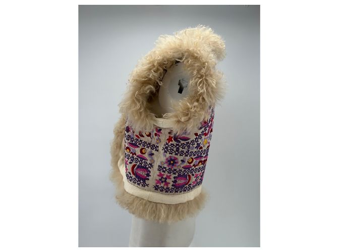 Antik Batik Shearling Jacke Weiß Wolle S - Ansicht 4