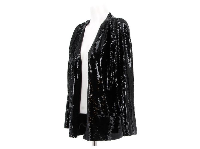 Céline Giacca nera con paillettes Nero - vista 3