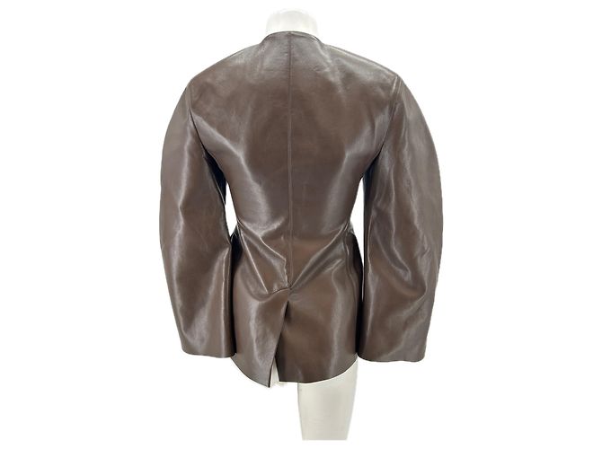 Nanushka Blazer marrón de cuero vegano Castaño - vista 2